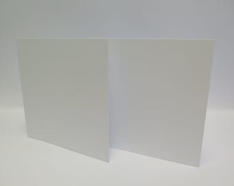 20 x 7" X 7" Square Greeting Cards Blank White Single Fold 300gsm CL001 (Cards only)