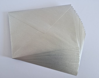 Enveloppes C6 Silver Shimmer 114 x 162 mm pour format A6 Choisissez la taille par lot de 10, 25 ou 50 JLH070