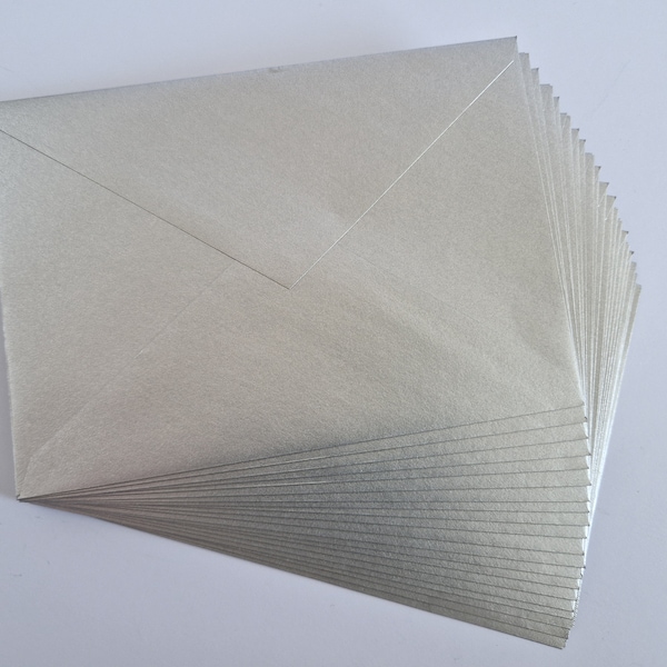 C6 Silver Shimmer Envelopes 114mm x 162mm to fit A6 Choose pack size 10, 25 or 50 pack JLH070