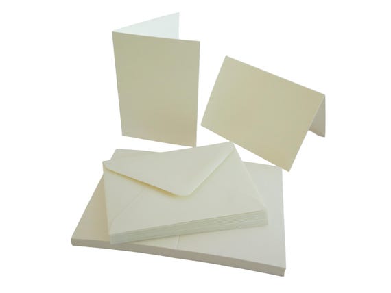A7 Ivory Cream Blank Greeting Cards with Envelopes (50 Pack) AM257