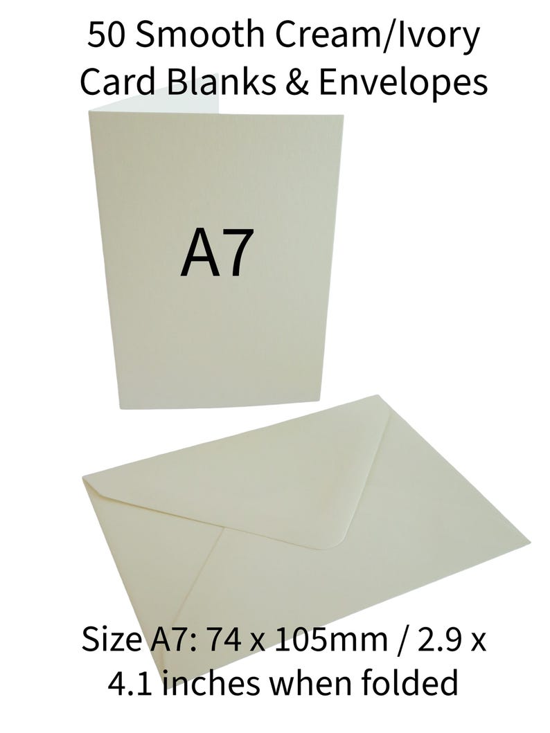A7 Ivory Cream Blank Greeting Cards with Envelopes (50 Pack) AM257 image 2