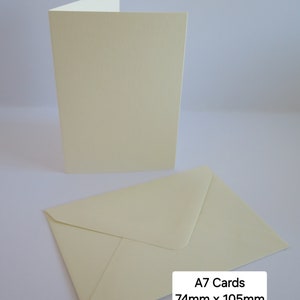 50 biglietti di auguri vuoti A7 Mini Ivory Cream con 50 buste C7 Ivory/Crema AM257
