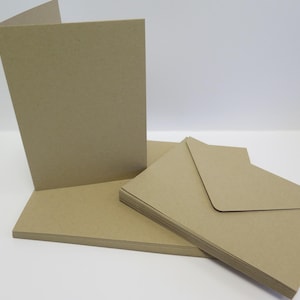 25 X A5 Kraft Blank Greeting Cards Choose with or without Envelopes CL066 & JLH272