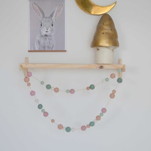 Baby pink foam felt ball garland for home decoration