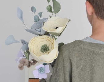 Bouquet en laine feutrée pour la fête des mères