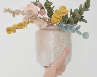 Bouquet of 15 colored eucalyptus branches in felted wool