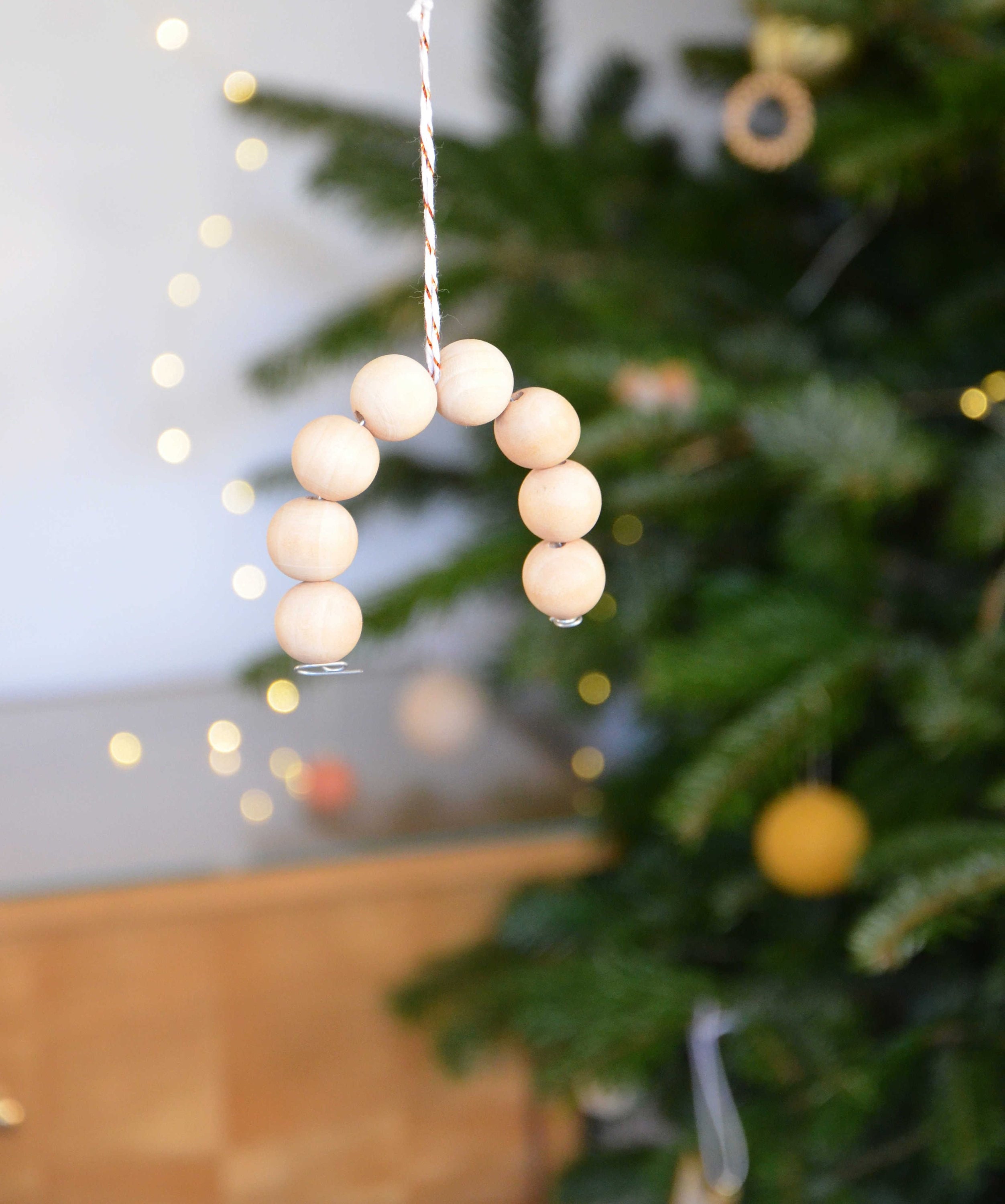 4 Arcs en Ciel Boules de Bois Pour La Décoration Du Sapin Noël