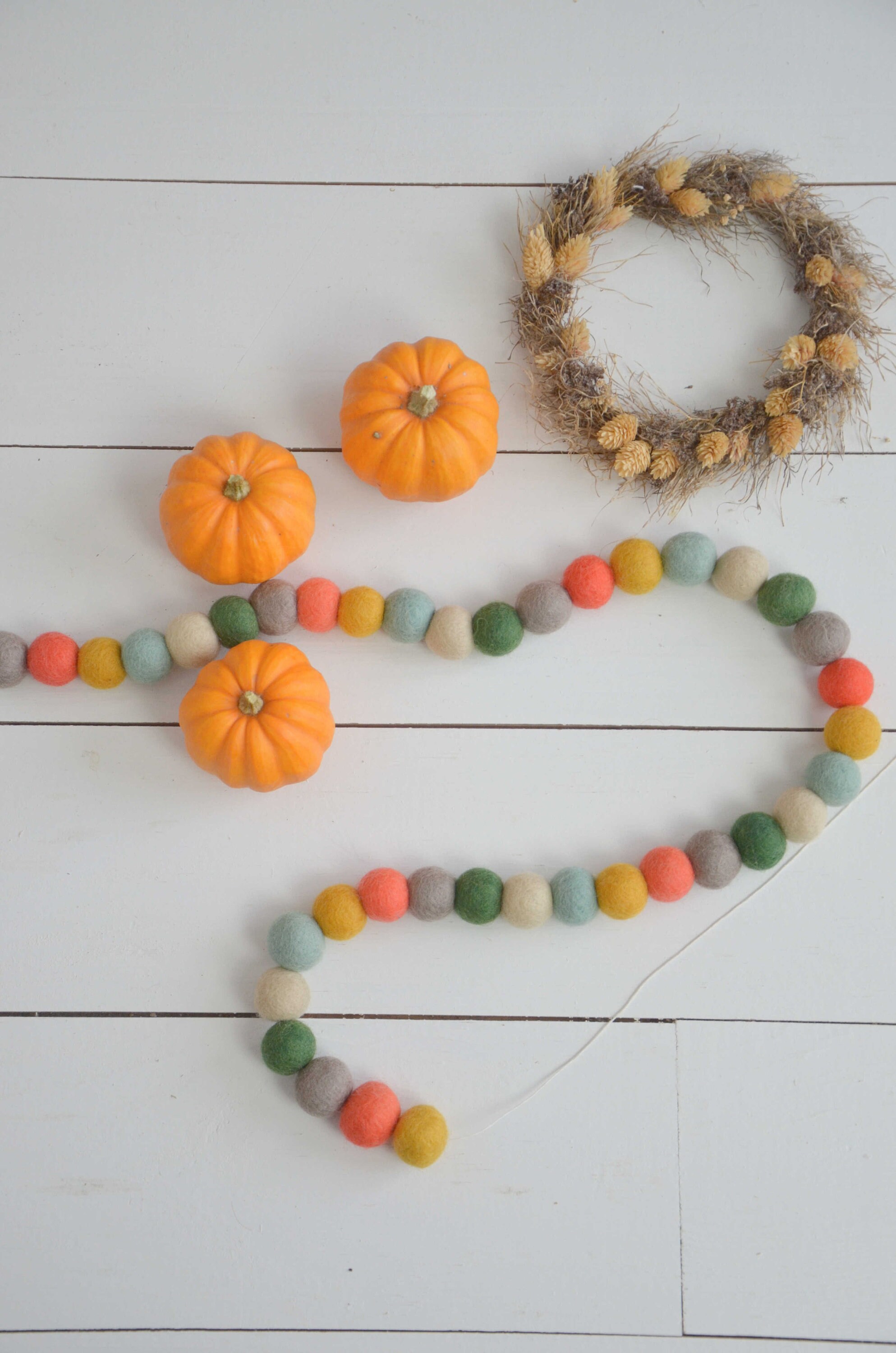 Guirlande Automne Corail Verte Taupe Ocre