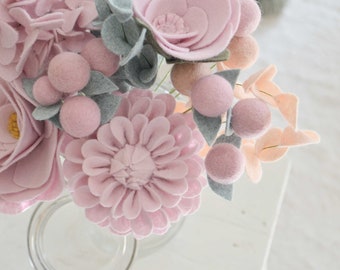 Handmade merino wool flower for home decor and weddings