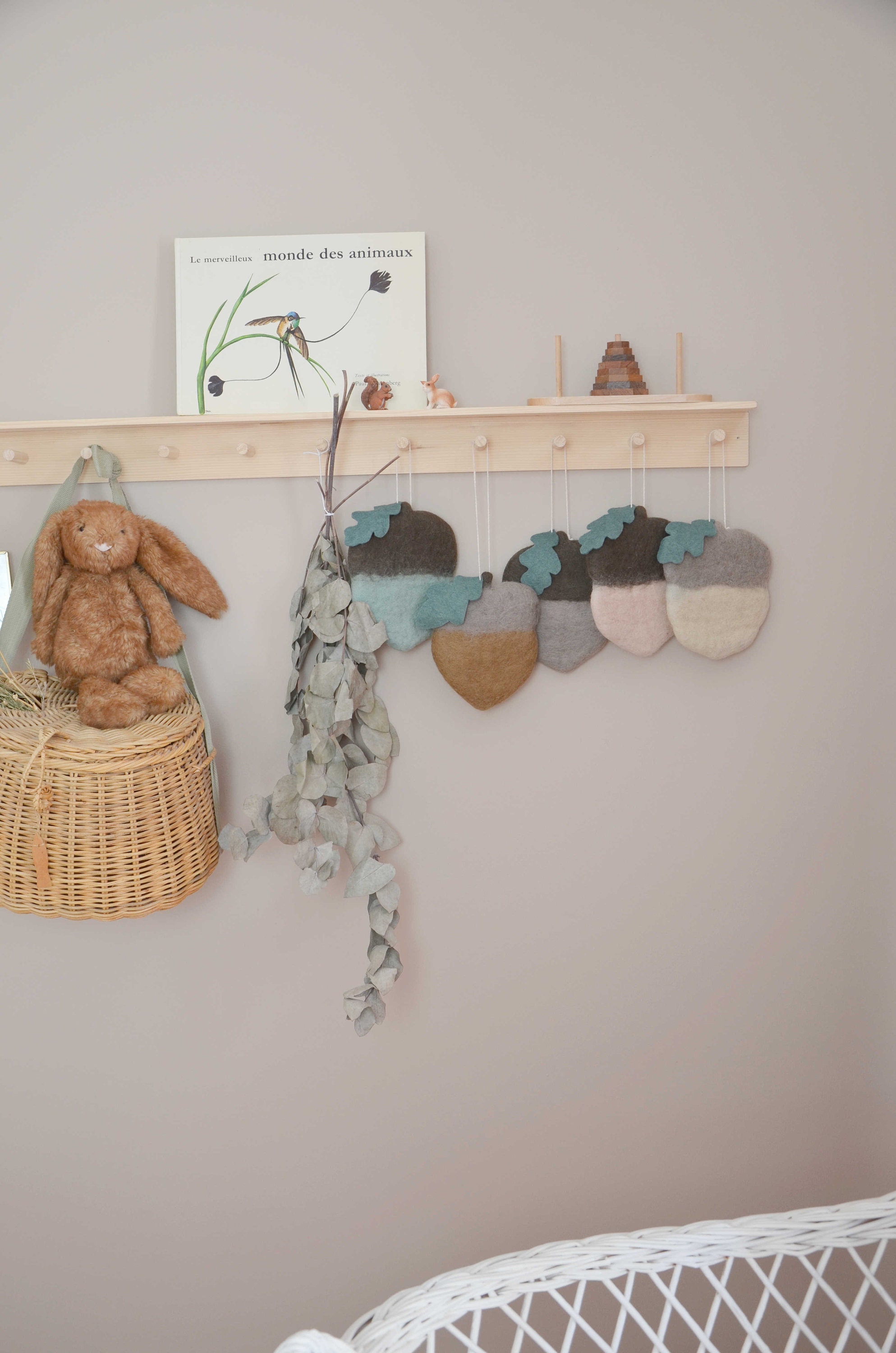 Décoration Forêt en Laine Feutrée à La Main, Idée Cadeau de Noël Éthique et Durable