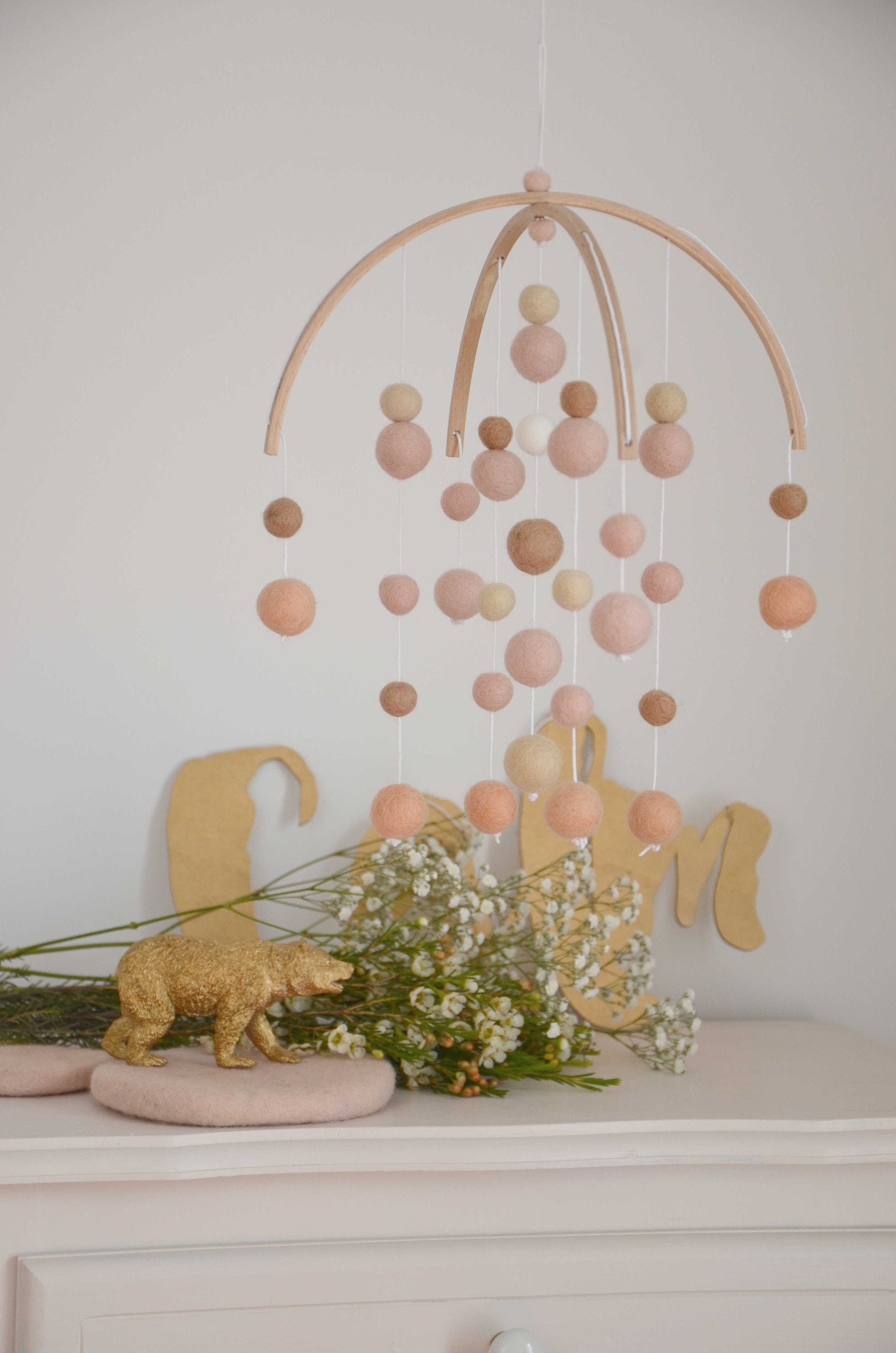 Mobile Pêche, Dragée, Beige