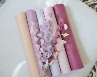 Set de 5 planches de feutrine en laine merinos lila violet