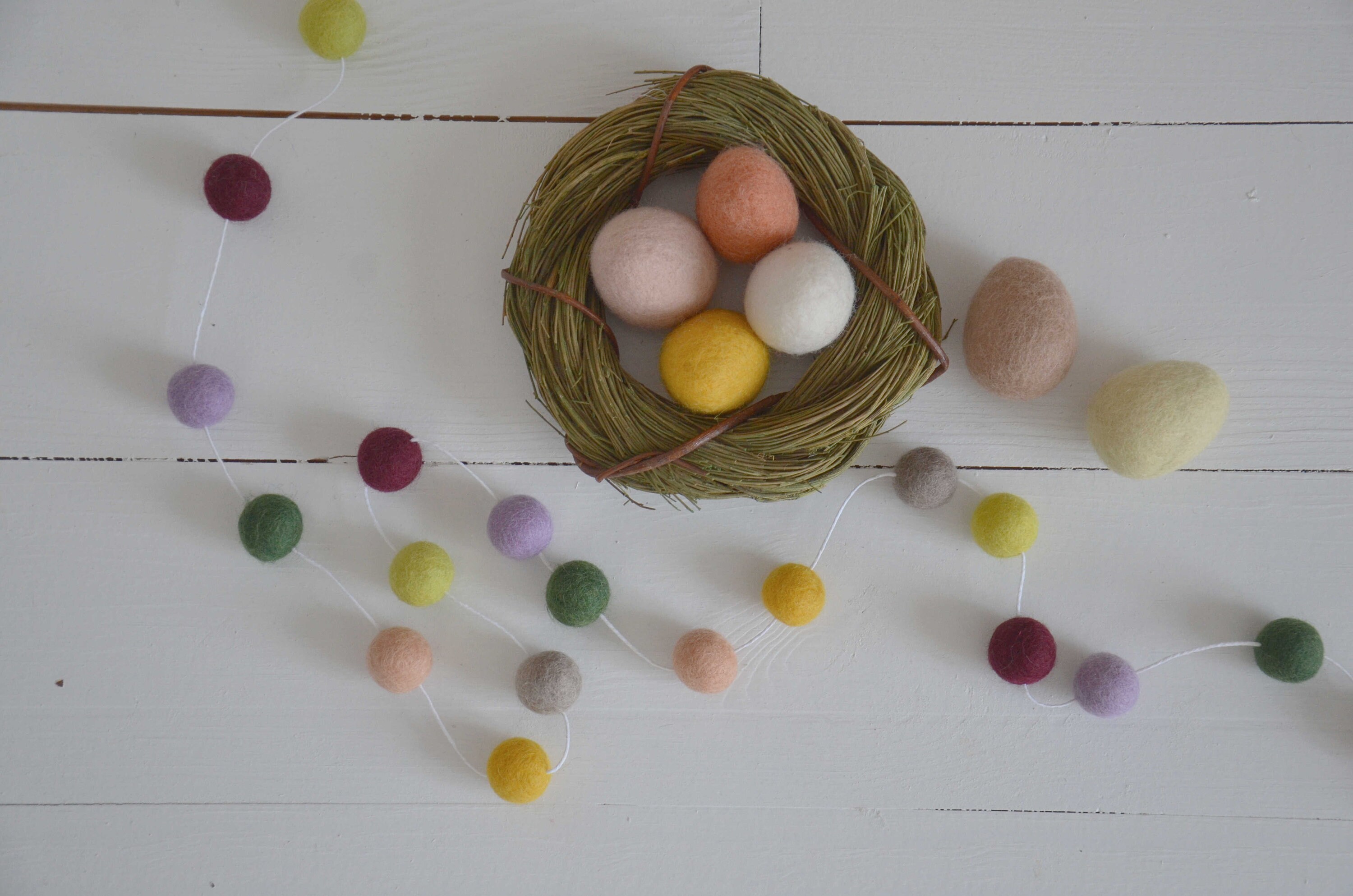 Guirlande de Printemps en Boules Laine