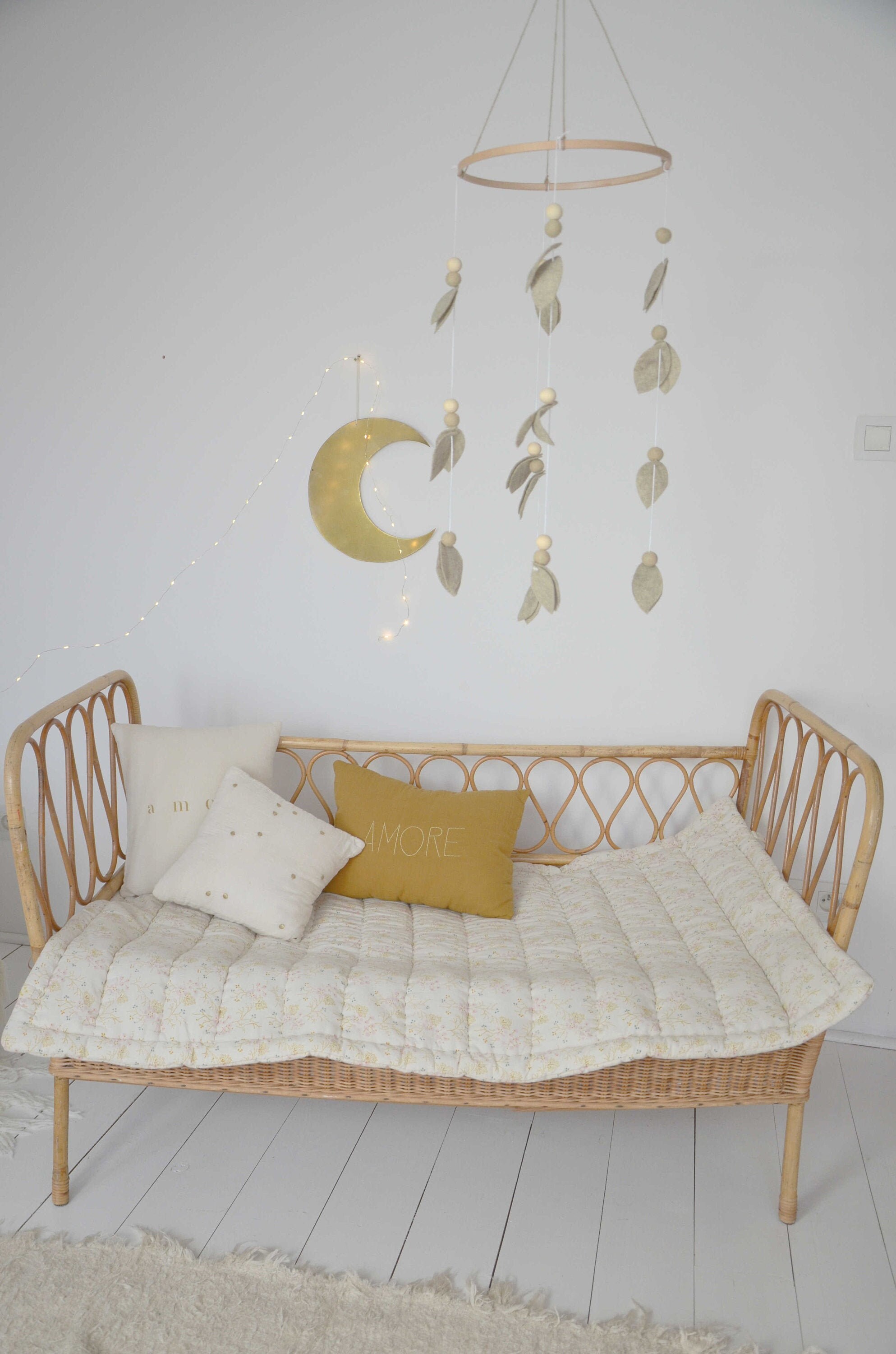 Suspension Circulaire Feuillages Beige Grès