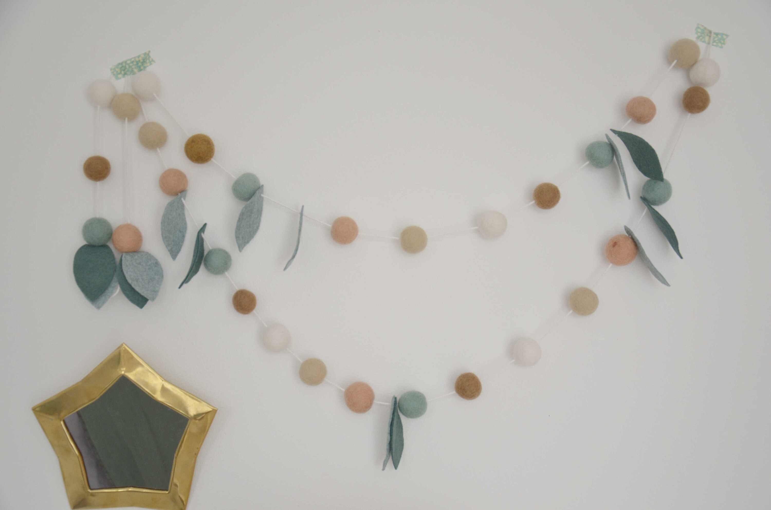 Guirlande Feuillage Blush Beige Blanc Olive Mousse