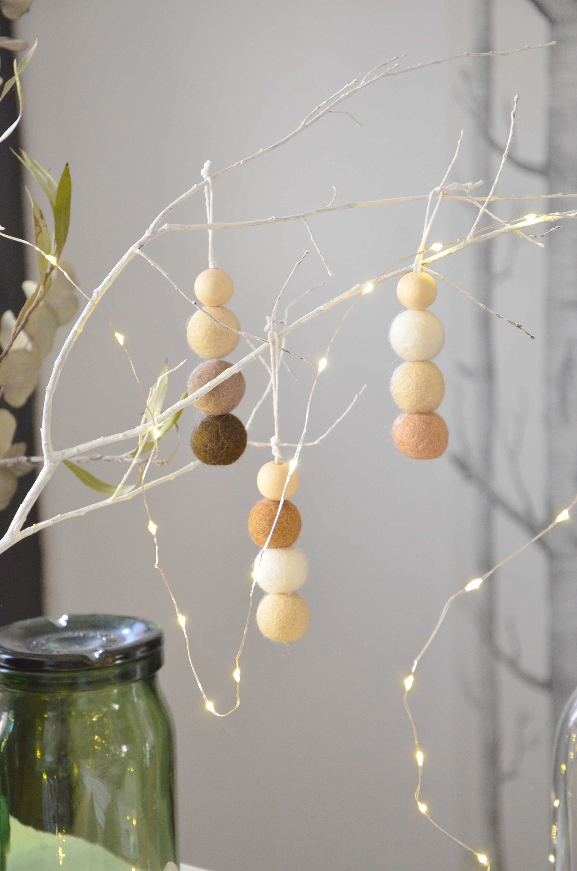 Suspensions de Noël en Laine Feutrée