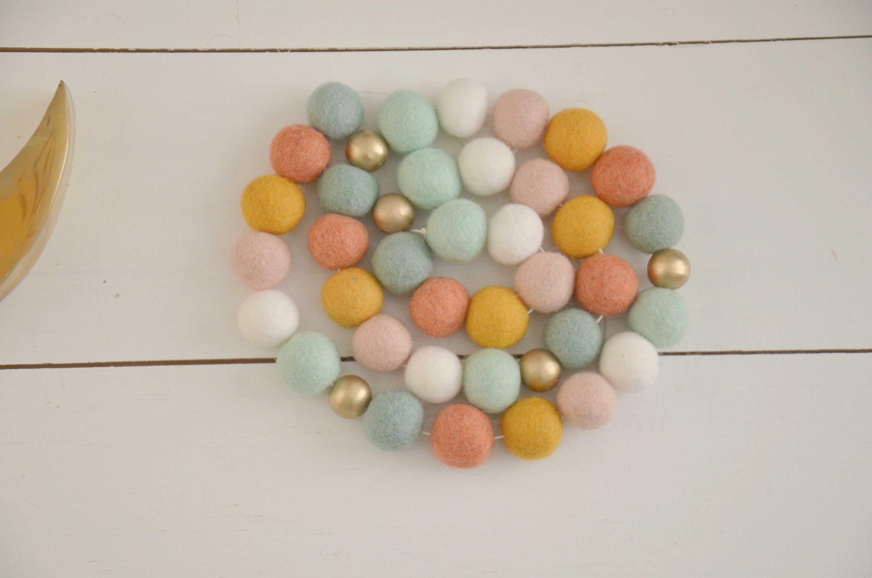 Guirlande Or Mousse Ocre Automne