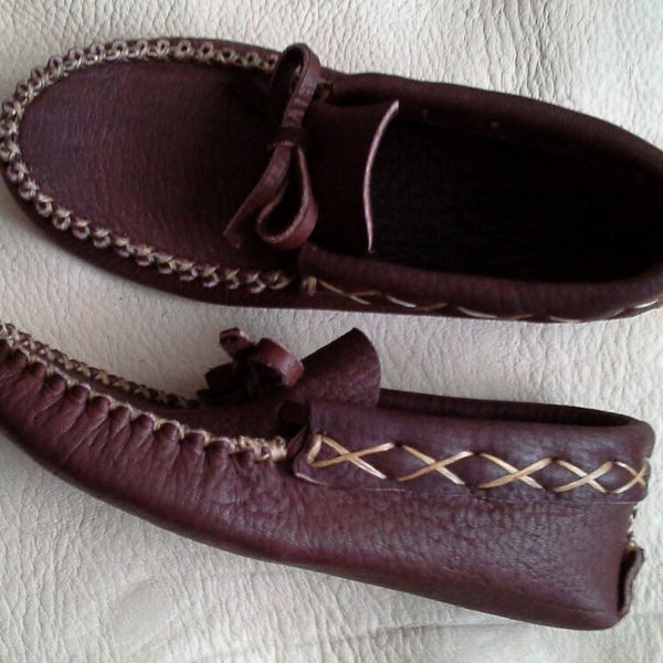 Buffalo Hide Moccasins hand stitched