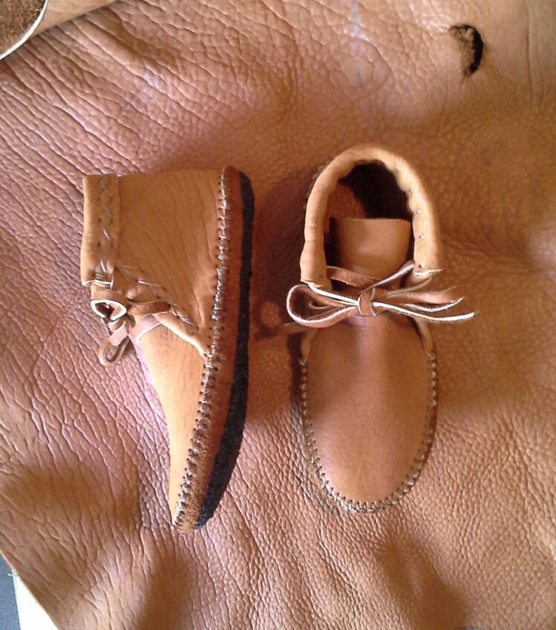 Elkskin Moccasinshand Stitched Etsy