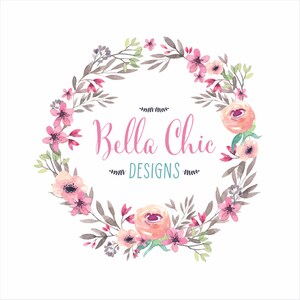 Logo préfabriqué Design-Boho Logo-Logo Design-Aquarelle Logo-Party Logo-Floral Logo-Flower Logo-Crafty Boutique-Balloon Logo-Custom Logo Design