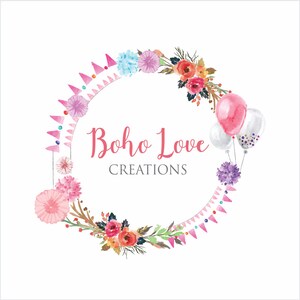 Premade Logo, Custom Logo Design, Boho Love Graphic Logo