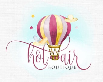 Logo Design | Premade | Watercolor Logo | Boutique Logo | Ballon Logo | Crafty Boutique Logo | Custom Logo Design