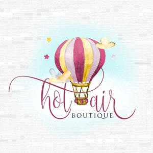 Logo Design | Premade | Watercolor Logo | Boutique Logo | Ballon Logo | Crafty Boutique Logo | Custom Logo Design