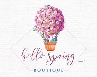 Logo-Design | Vorgefertigt | Aquarell Logo | Boutique-Logo | Blume-Logo | Crafty Boutique Logo | Individuelles Logo-Design