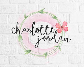 Premade Logo Design-Photography Logo-Logo Design-Watercolor Logo-Party Logo-Floral Logo-Flower Logo-Crafty Boutique-Event Logo-Custom Logo