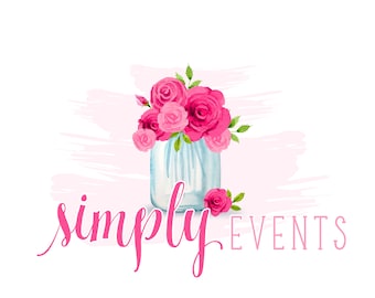 Vorgefertigtes Logo Design-Event Logo-Logo Design-Aquarell Blumen-Logo Logo-Wasserzeichen-Boutique-Logo-Fotografie Logo-Hand gezeichnet-Custom-Logo