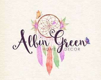 Premade Logo Design-Photography Logo-Logo Design-Watercolor Logo-Party Logo-Floral Logo-Boho Logo-Crafty Boutique-Decor Logo-Custom Logo