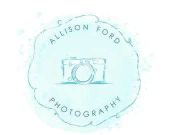 Premade Logo Design-Photography Logo-Logo Design-Watercolor Logo-Camera Logo-Watermark-Branding-Stamp Logo-Hand Drawn-Custom Logo Design