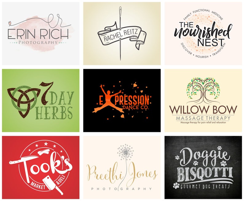 Logo Design, Custom Logo Design, Creative logo 5 Concepts Logo Design Custom, Photography Logo, Branding Logo, Shop Logo, Vintage Logo image 5