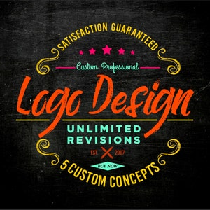 Logo Design, Custom Logo Design, Creative logo 5 Concepts Logo Design Custom, Photography Logo, Branding Logo, Shop Logo, Vintage Logo image 1