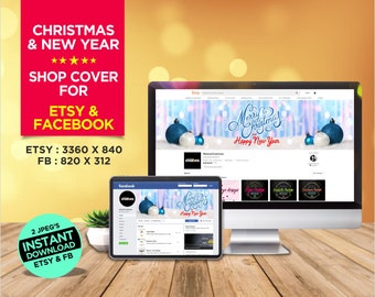 CHRISTMAS Banner - Nuevo anaje banner - Etsy & Facebook Shop Cover Banner - Descarga instantánea - 2 banners