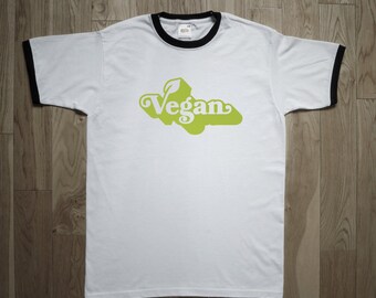 T-Shirt Vegan Vintage Seventies 70s Ecology Boho Logo