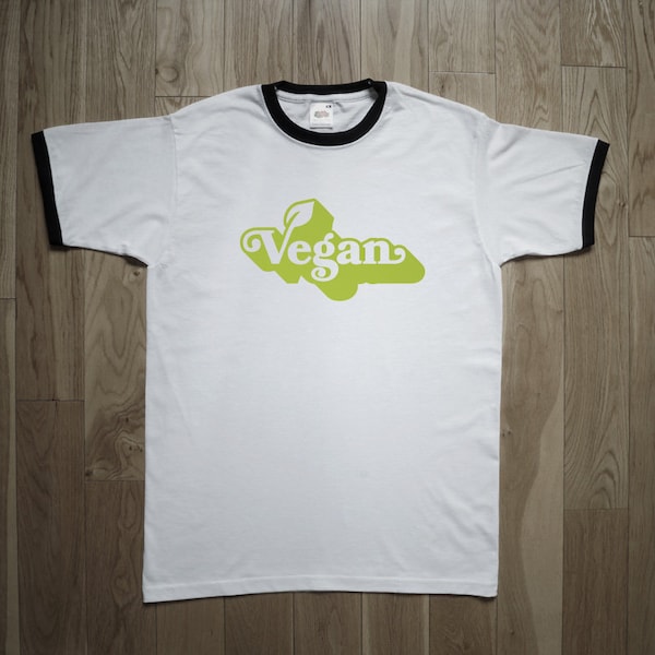 Camiseta Vegan Vintage 70s Ecología Boho Logo