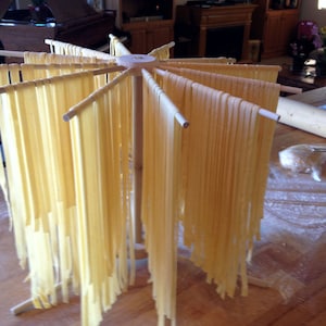 Round Hardwood Pasta Drying Rack - Works with KitchenAid Pasta Roller - Handcrafted in Arizona - Free Shipping to any USA address