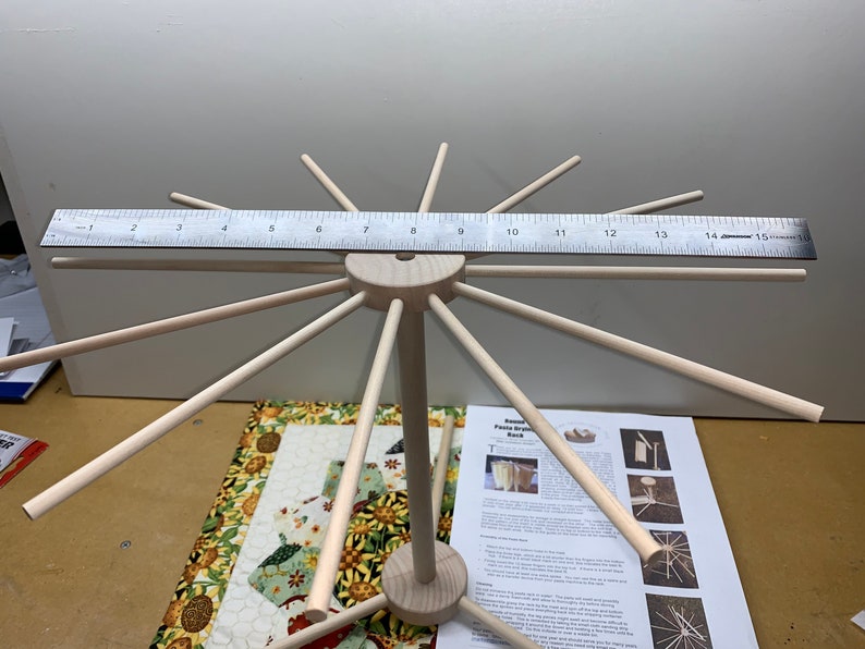Round Hardwood Pasta Drying Rack  Works with KitchenAid Pasta image 2