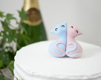 Handmade Cat Wedding Animal Cake Topper - Made to Order - With Eco Friendly, Plastic Free Packaging