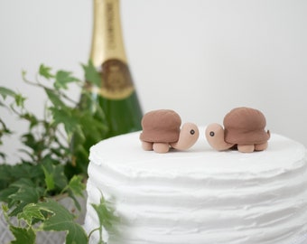 Handmade Tortoise Wedding Animal Cake Topper - Made To Order - With Eco Friendly, Plastic Free Packaging