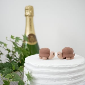 Handmade Tortoise Wedding Animal Cake Topper - Made To Order - With Eco Friendly, Plastic Free Packaging