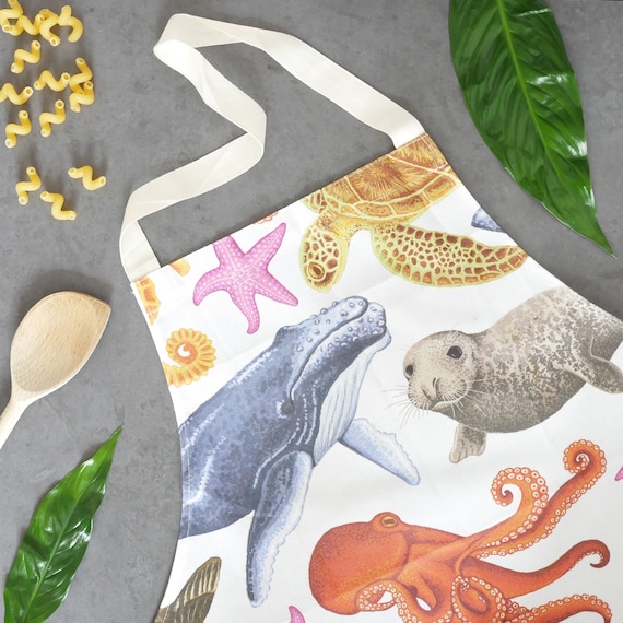 Save-our-Seas Cotton Apron - Wildlife Inspired Gift With Eco Friendly, Plastic Free Packaging