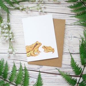 Mother's Day Frog Card - 100% Recycled Wildlife Inspired Illustrated Greetings Card, Plastic-Free Packaging, Blank, Father's Day, New Baby