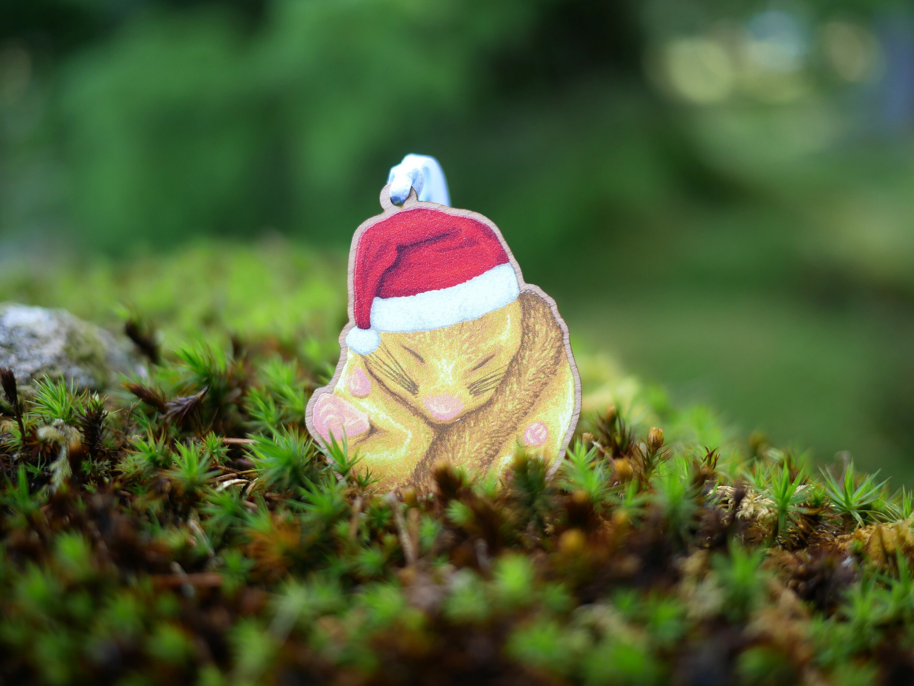 Dormouse Christmas Tree Decoration - Illustrated Wooden Wildlife Animal Inspired Festive Decor with Eco Friendly, Plastic Free Packaging