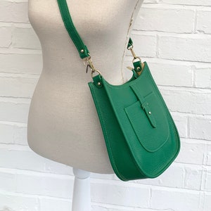 Green Leather Crossbody Bag, Bright Green Blue Shoulder Bag, Wedding Bag, Women's Accessories, Unusual Bag, Party Bag, Green Handbag