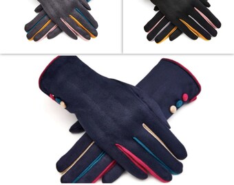 Women's Black/Navy Gloves