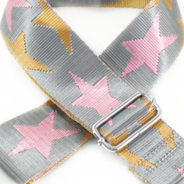 Star Print Canvas Bag Strap, Replacement Bag Strap, Star Print Bag Strap, Adjustable Handbag Strap