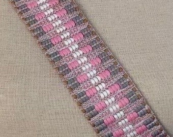 Pale Pink &  Grey Canvas Bag Strap, Replacement Bag Strap, Pink Stripe Print Bag Strap, Adjustable Handbag Strap