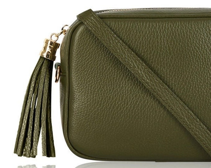 The Darcy Bag - Olive Green Leather Tassel Bag